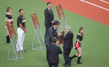 野球殿堂の松井秀喜氏と金本知憲氏、エキスパート表彰で殿堂入りの原辰徳氏がスピーチ