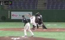 動画　二軍戦でロッテ内竜也が巨人若林へ頭部死球…