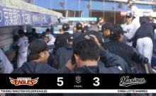 3月17日　ロッテ３－５楽天　先発佐々木が初回から4失点と乱調、打線は二桁安打と気を吐くもあと一本が出ず残塁祭で敗戦