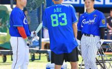 カープ坂倉を巨人阿部監督が直接指導！オールスターで同郷千葉のレジェンド捕手と交流